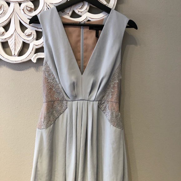 BCBG maxArzia light blue and tan laced romper - Picture 1 of 4